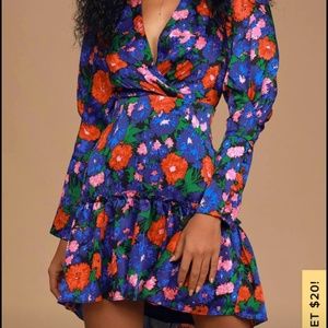 Cobalt blue floral dress